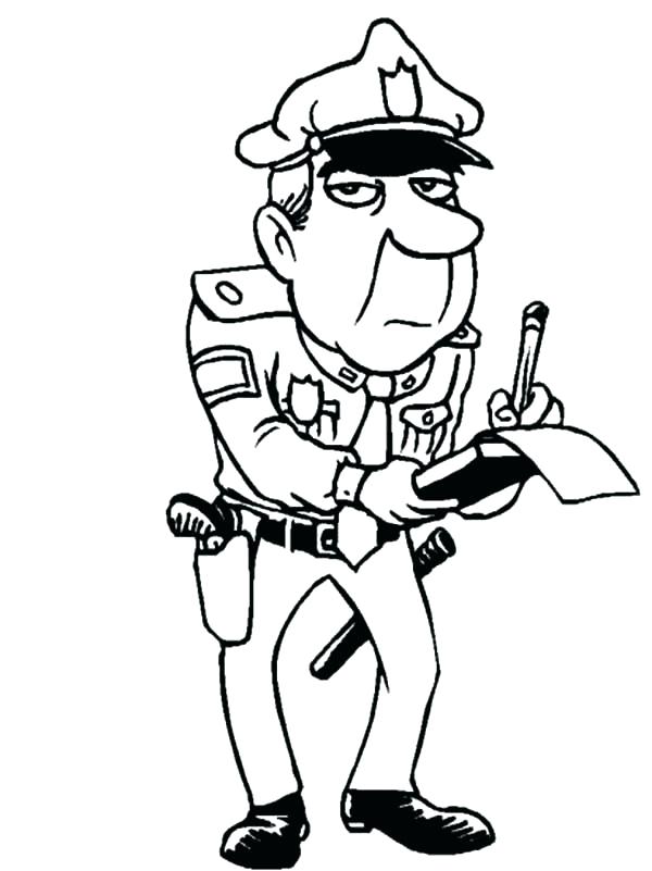 600x801 Police Badge Coloring Page