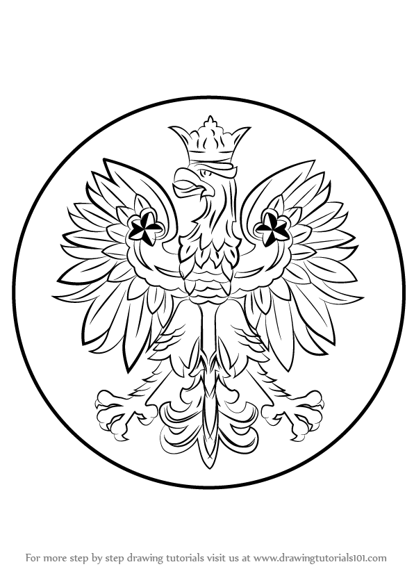 596x842 Learn How To Draw Polish Eagle (Poland) Step By Step Drawing