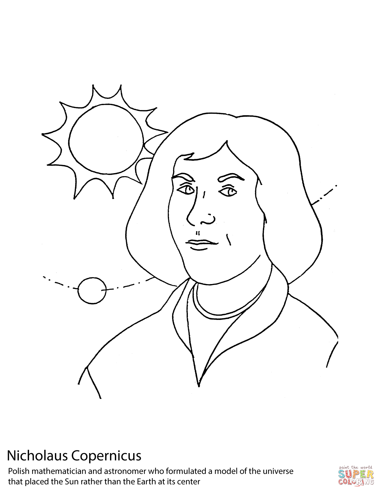1233x1595 Nicolaus Copernicus Coloring Page Free Printable Coloring Pages