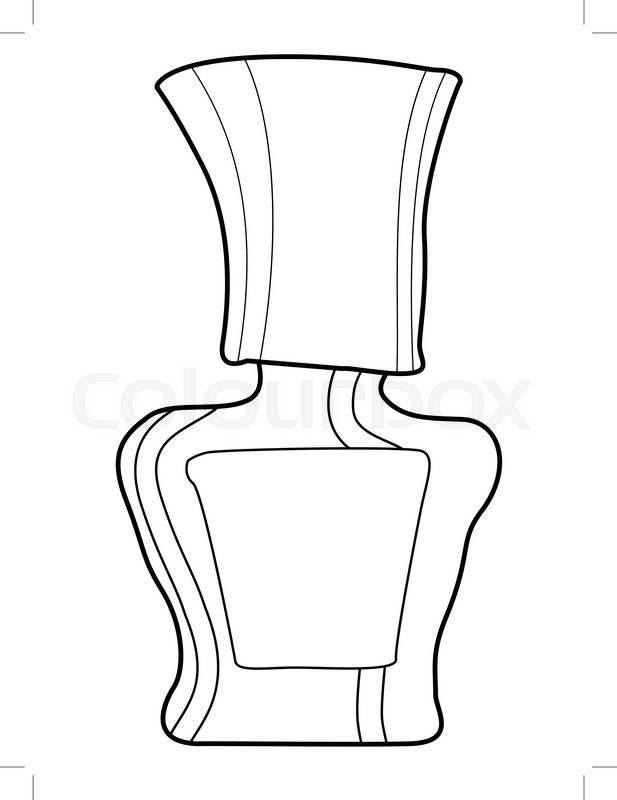 617x800 Outline Illustration Of Bottle Of Nail Polish Stock Vector