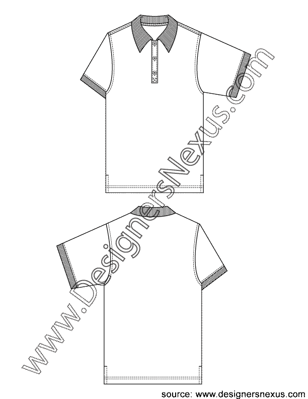 612x792 Mens Short Sleeve Polo Shirt V3 Fashion Technical Drawing
