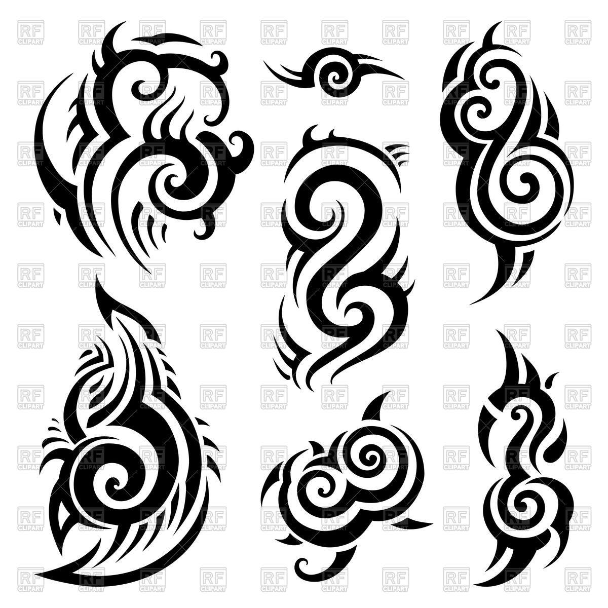 1200x1200 Polynesian Tattoo Traceries Royalty Free Vector Clip Art Image