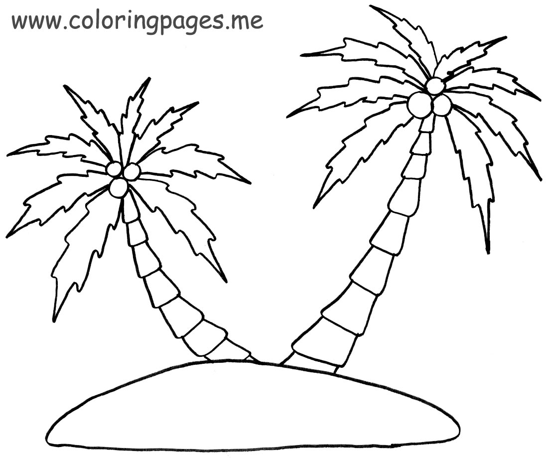 1100x919 Palm Tree Coloring Pages For Kids