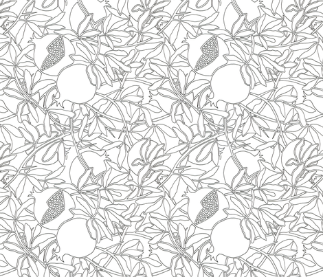 470x403 Pomegranate Tree Branches With Fruit And Leaves In Coloring