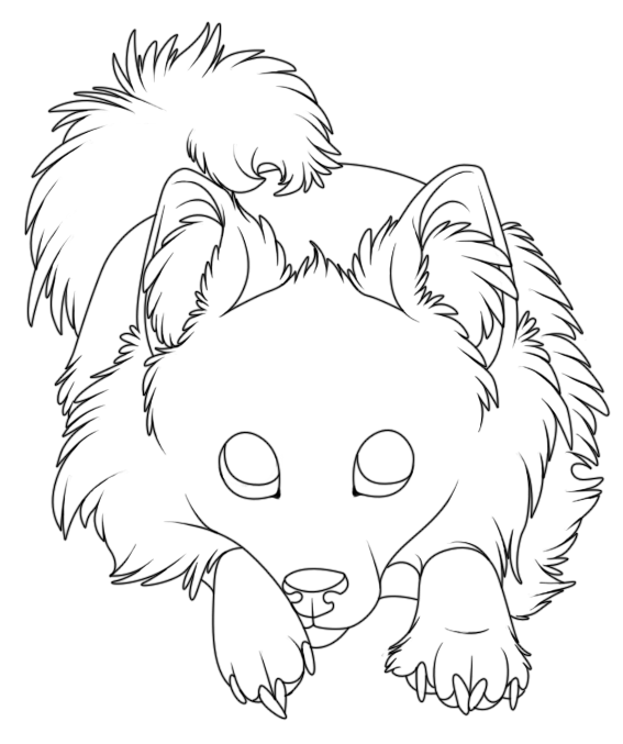 567x677 Pomeranian Lineart By Alaquor