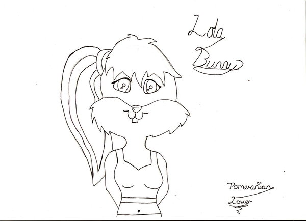 600x434 Lola Bunny Outline. By Pomeranian Lover