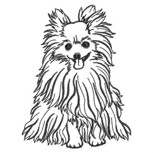 500x500 Pomeranian Outline Embroidery Designs, Machine Embroidery Designs