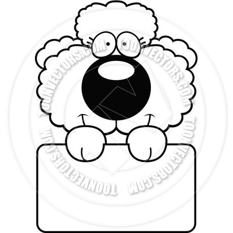 460x460 Cartoon Poodle Sign (Black And White Line Art) By Cory Thoman