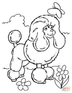 236x305 A Cute Poodle On Action Coloring Page