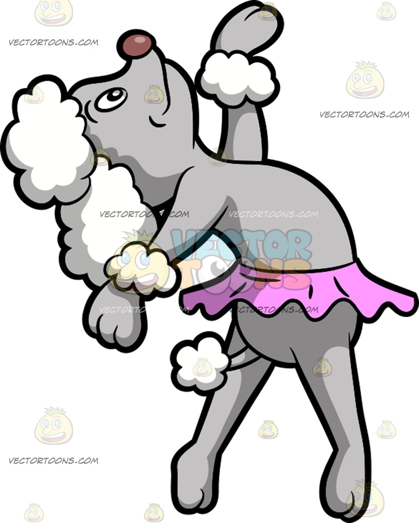 819x1024 A Dancing Poodle Cartoon Clipart