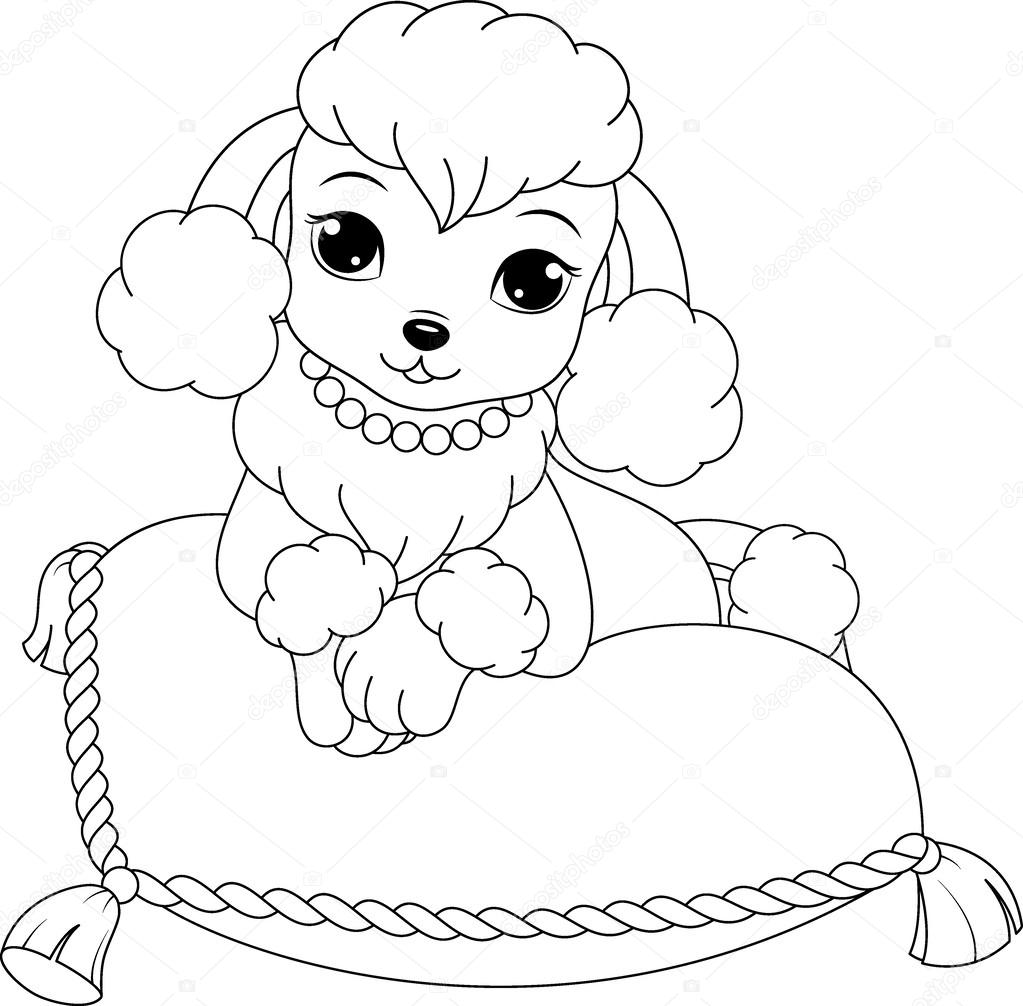 1023x1006 Poodle Coloring Page Stock Vector Malyaka