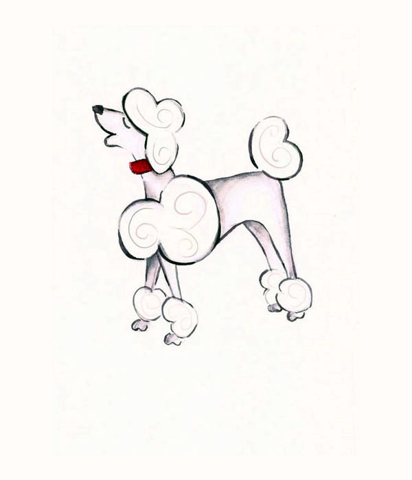 600x700 December Daily Sketch Poodle Karla Pruitt