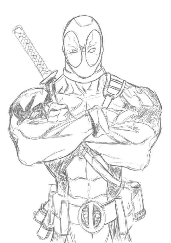 600x850 Dead Pool Sketch 1 By Fabbiotime97