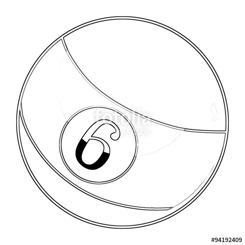 500x500 Illustration Coloring Book Series Sport Ball Pool Ball. Soft