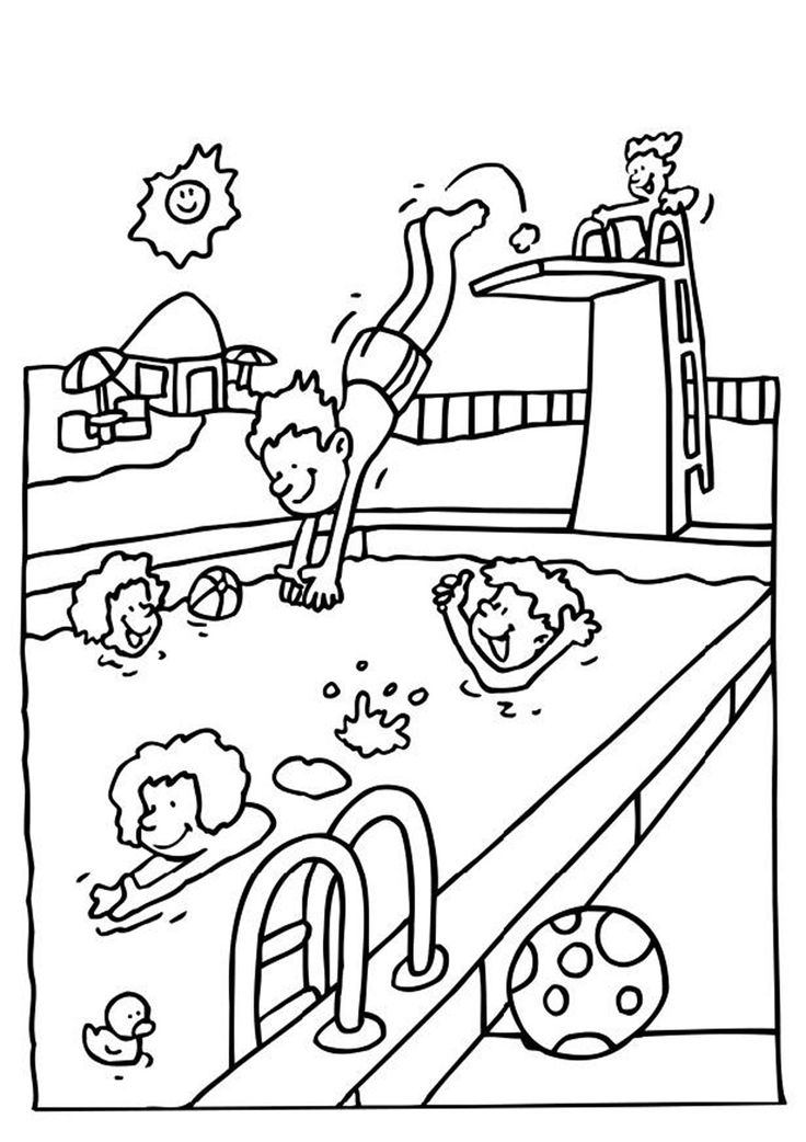 736x1042 Summer Pool Coloring Pages Download And Print For Free Coloring