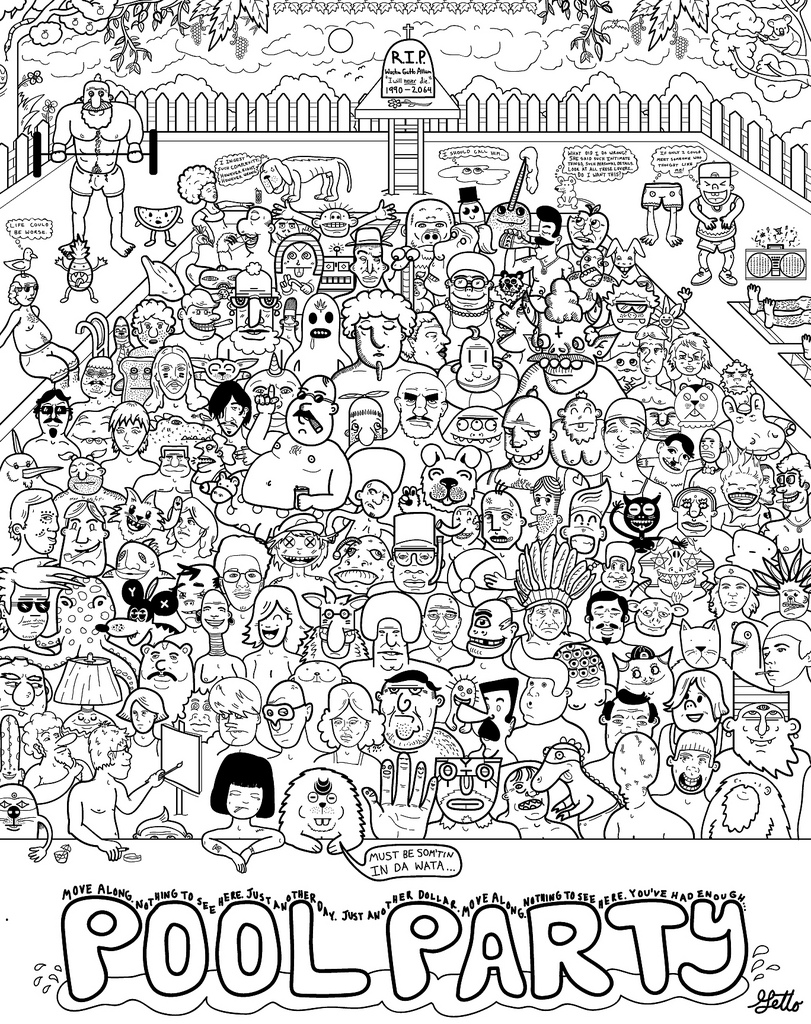 811x1024 Pool Party Coloring Poster As A Change Of Pace, Here'S