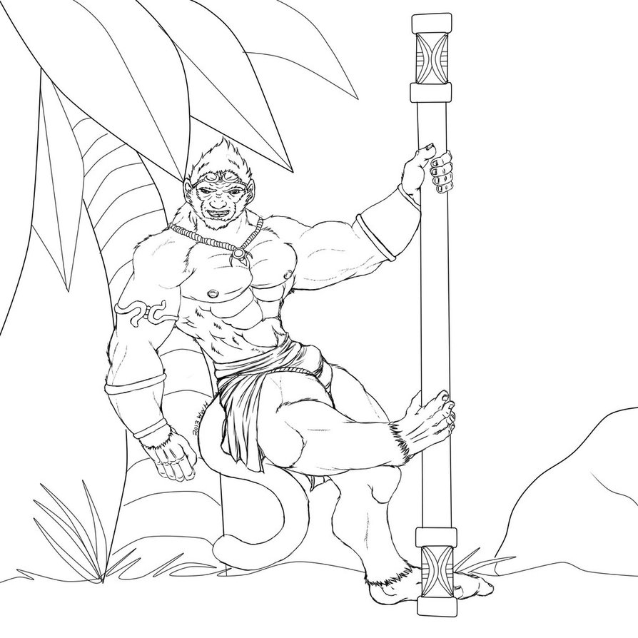 894x894 Pool Party Wukong By Blackwerewolfhero