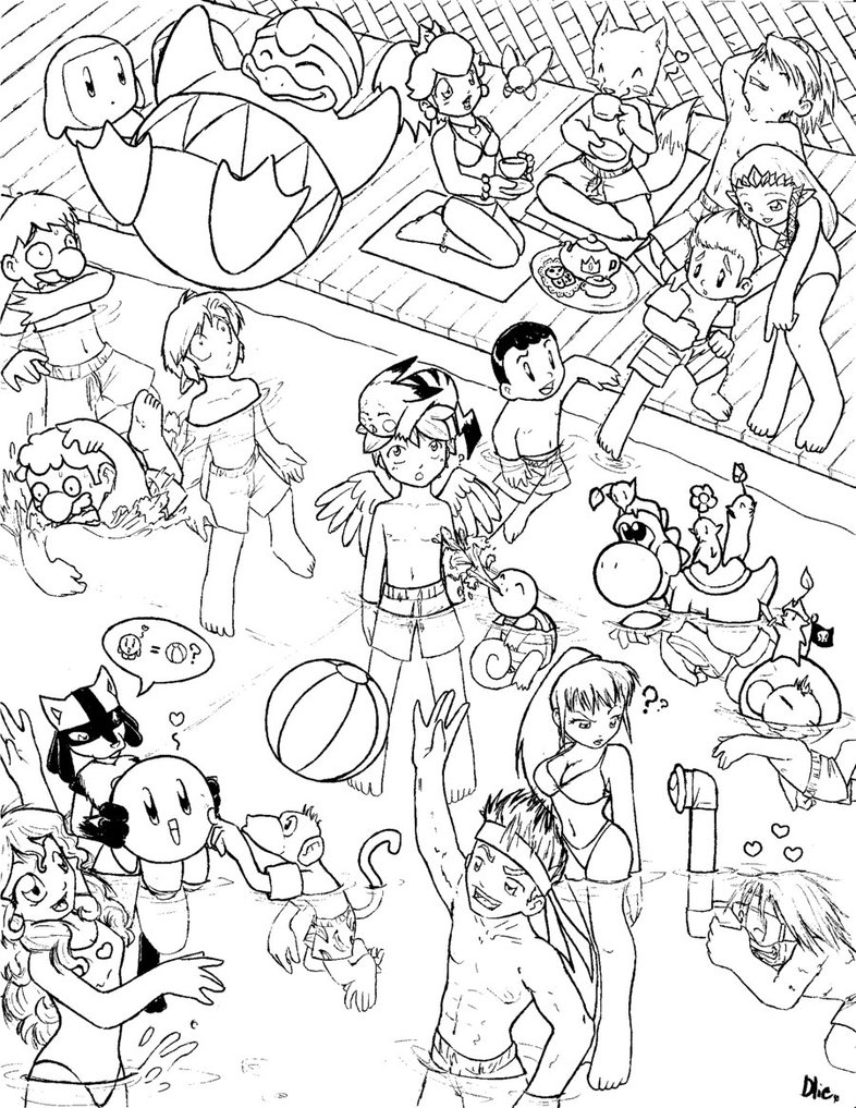 786x1017 Pool Party By Dlie