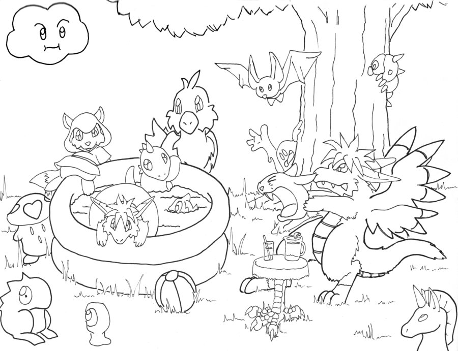 900x691 Som Monster Pool Party By Saij Spellhart