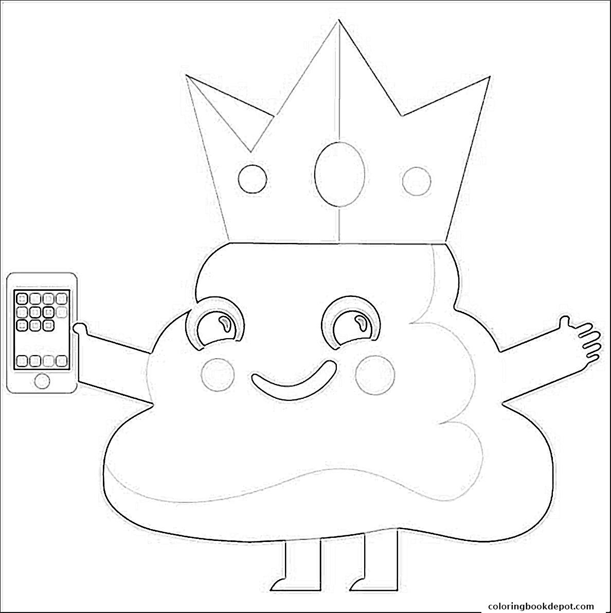 1188x1191 Poop Emoji King Phone Coloring Pages