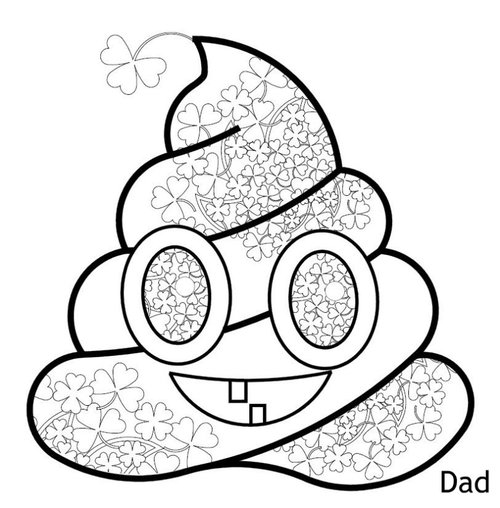 500x508 Printable Poop Emoji Coloring 046 2, St Patrick's Day Coloring