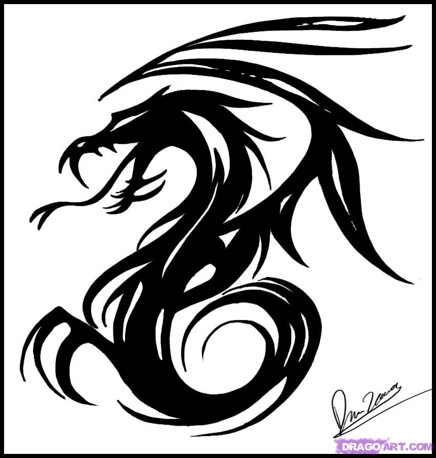 851x894 Learn How To Draw Tribal Dragon Art, Tribal Art, Pop Culture, Free