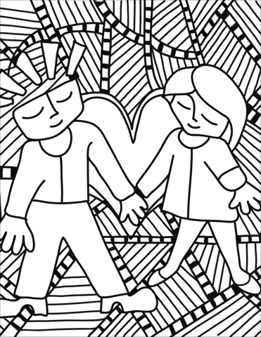 371x480 Pop Art Couple Coloring Page Free Printable Coloring Pages