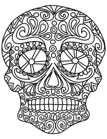 371x480 Pop Art Sugar Skull Coloring Page Free Printable Coloring Pages