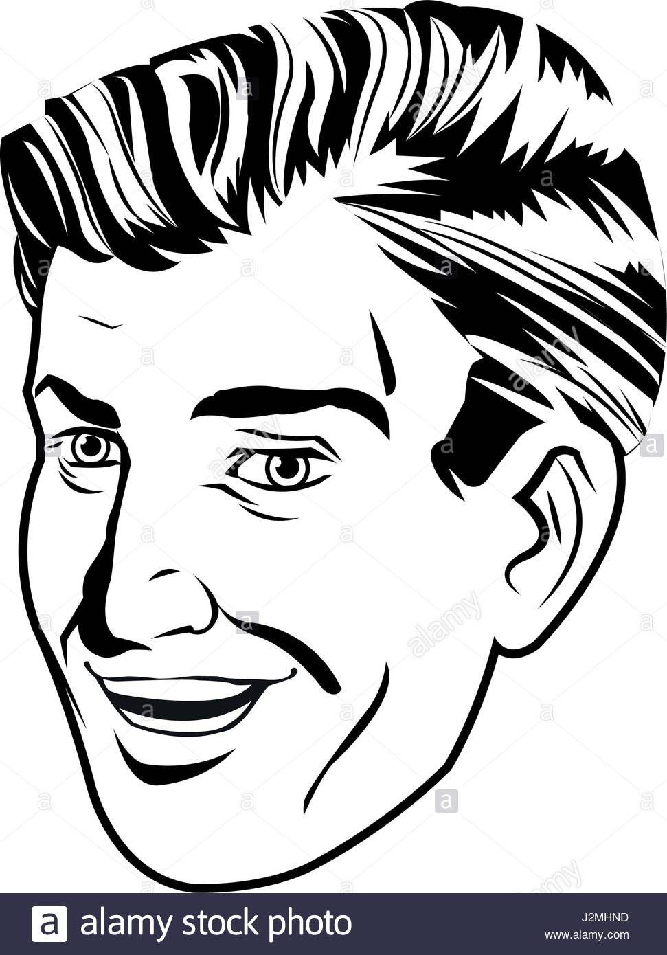971x1390 Face Man Smiling Expression Pop Art Design Stock Vector Art