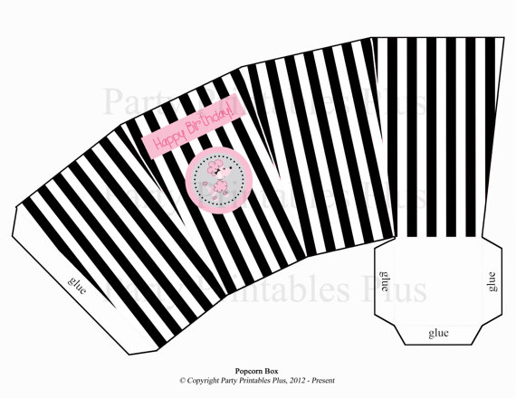 570x440 Pink Poodle In Paris Popcorn Box For Birthday Parties, Showers