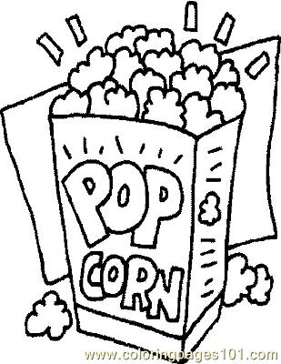 309x400 Popcorn Coloring Page