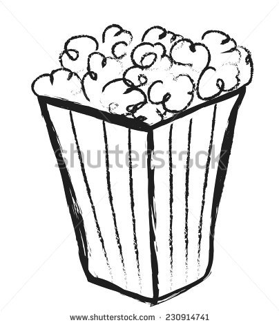404x470 Drawn Popcorn Vector