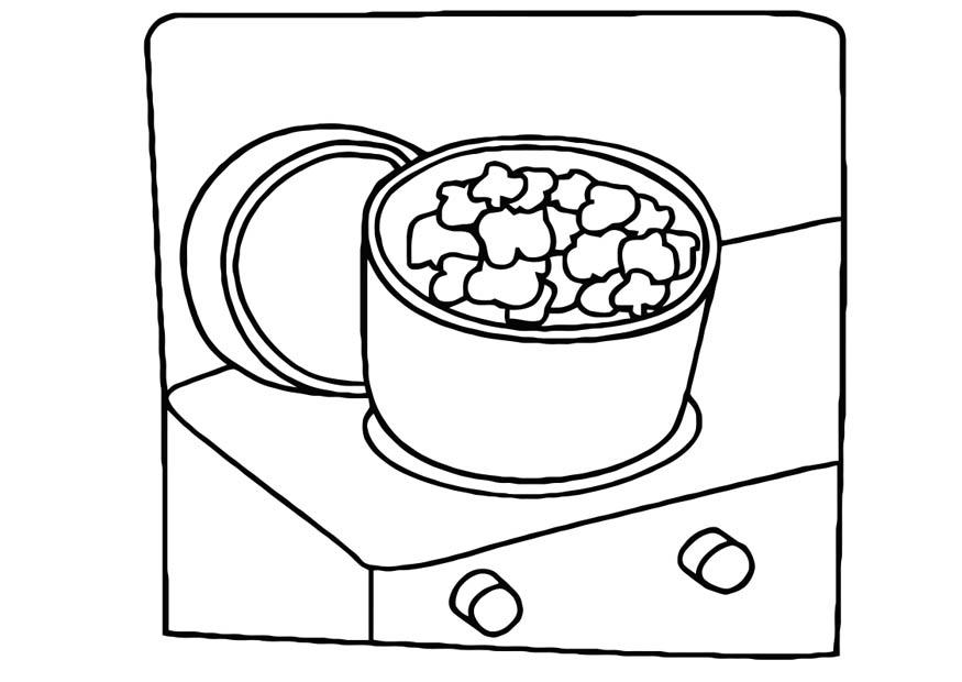 875x620 Coloring Page Cooking Popcorn