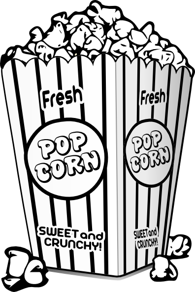 396x594 Popcorn Black And White Clip Art