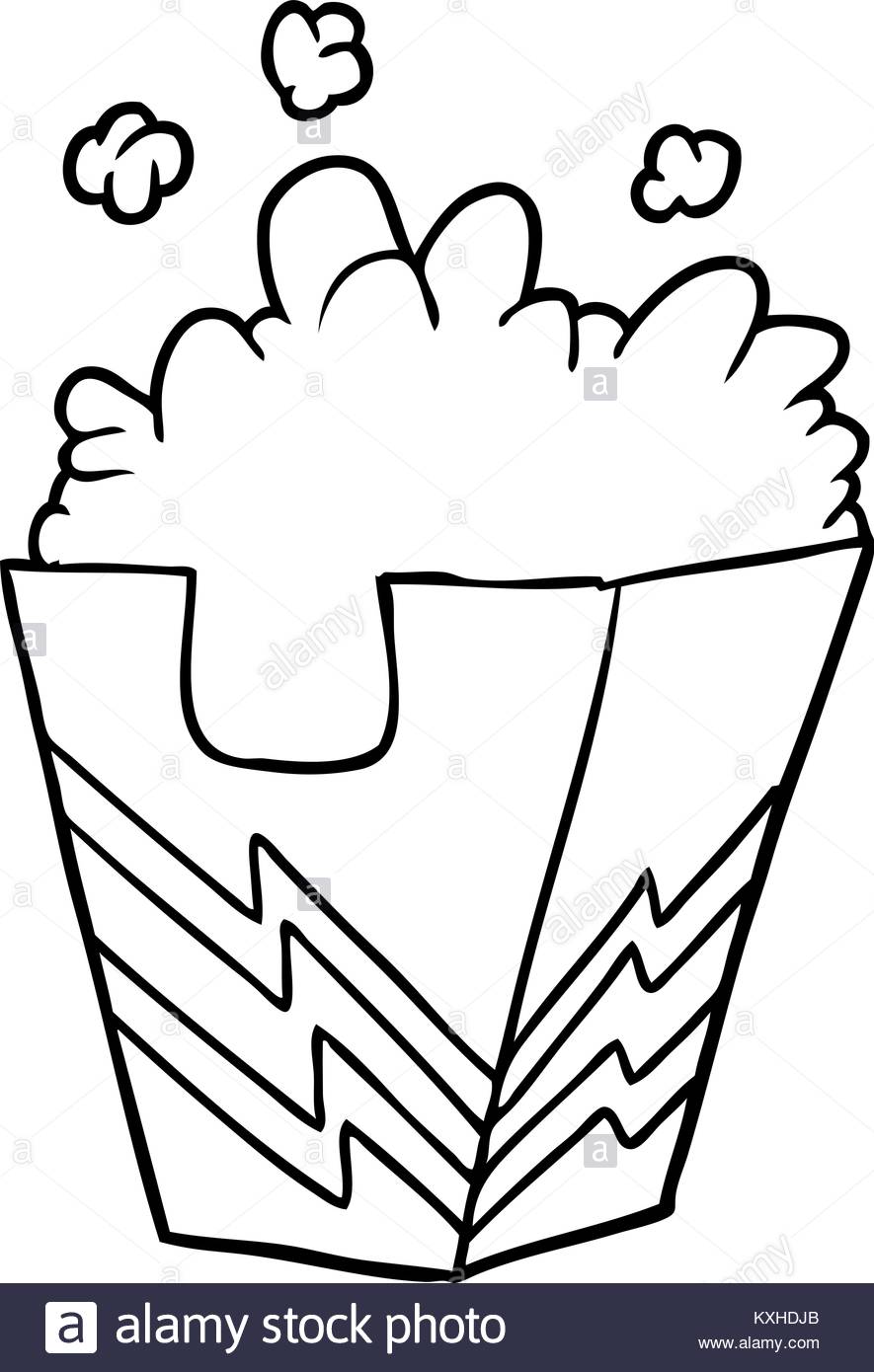 885x1390 Line Drawing Of A Box Of Popcorn Stock Vector Art Amp Illustration