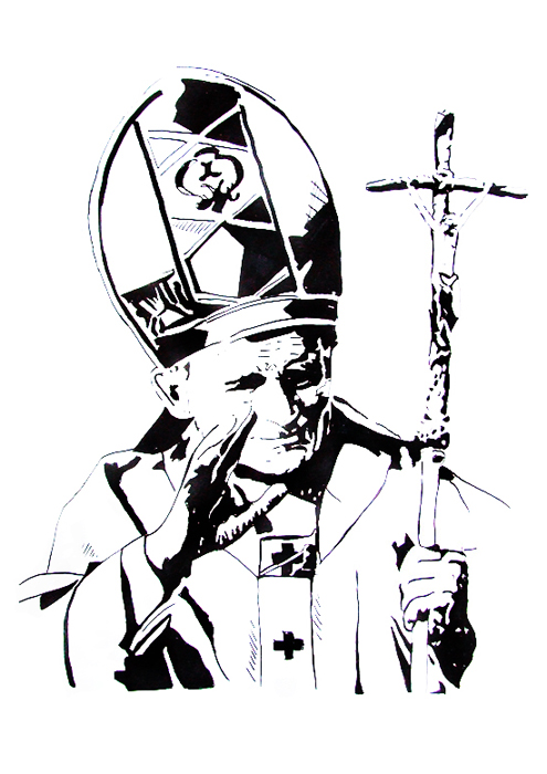 495x700 Pope John Paul Ii By Kostucha