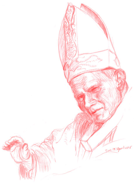 460x627 Picture Drawing From Photo Of Karol Wojtyla The Pope John Paul Ii