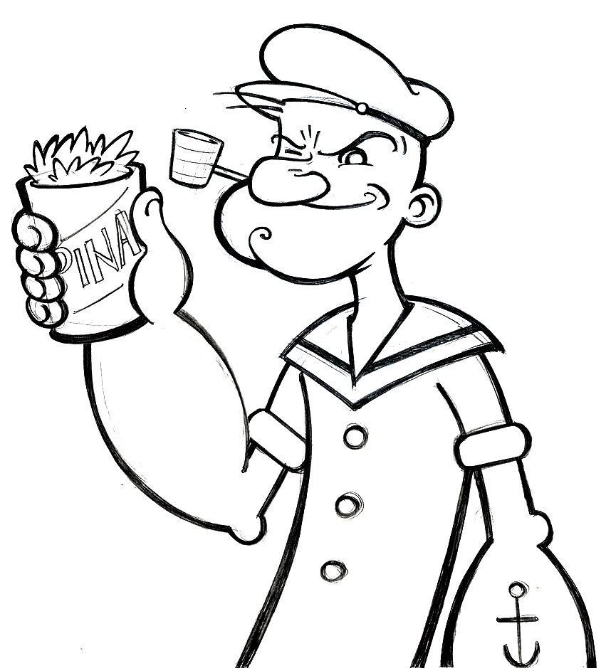 851x939 Popeye Coloring Pages Printable In Cure Draw Image Kids Coloring