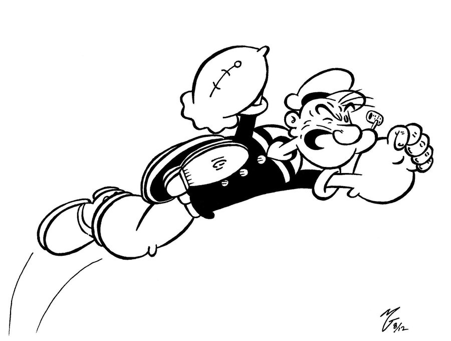 900x680 Popeye In Action By Zombiegoon