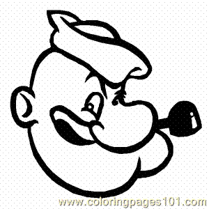 300x300 Cartoon Popeye Coloring Page