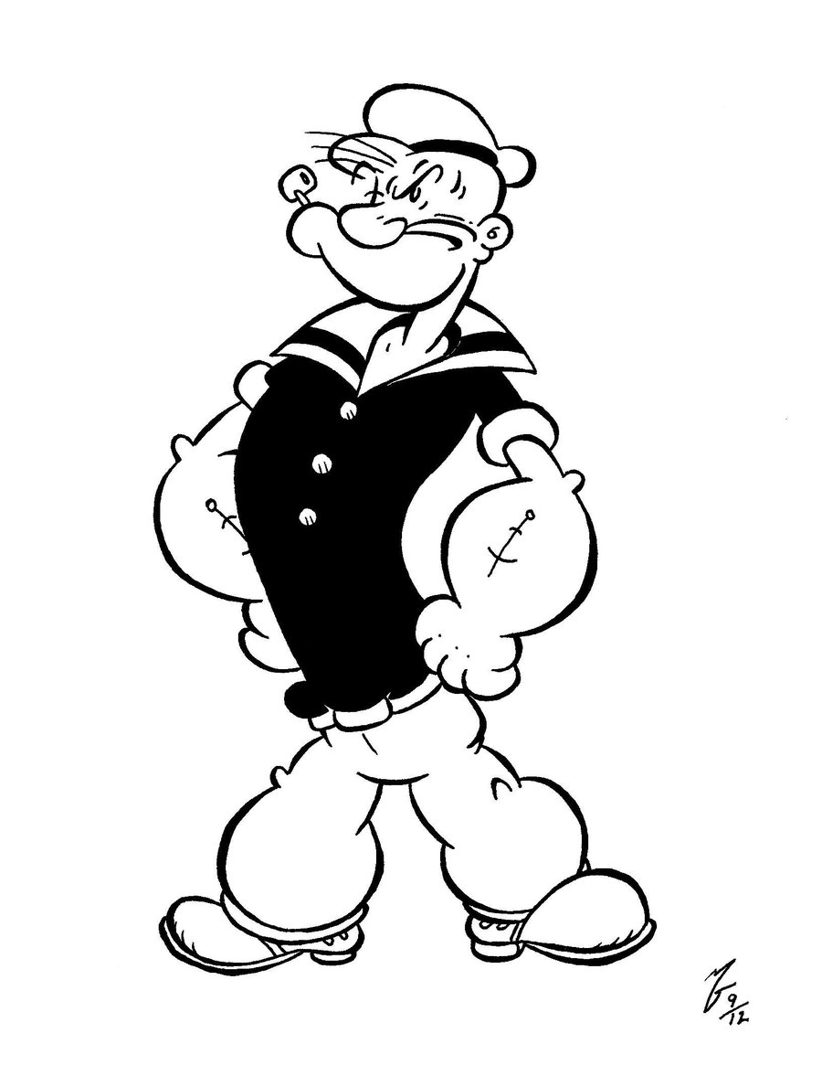 900x1165 Popeye The Sailor Coloring Book Sailor, Cartoon
