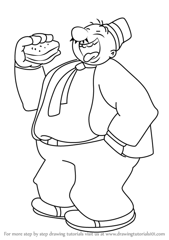 566x800 Learn How To Draw J. Wellington Wimpy From Popeye The Sailor