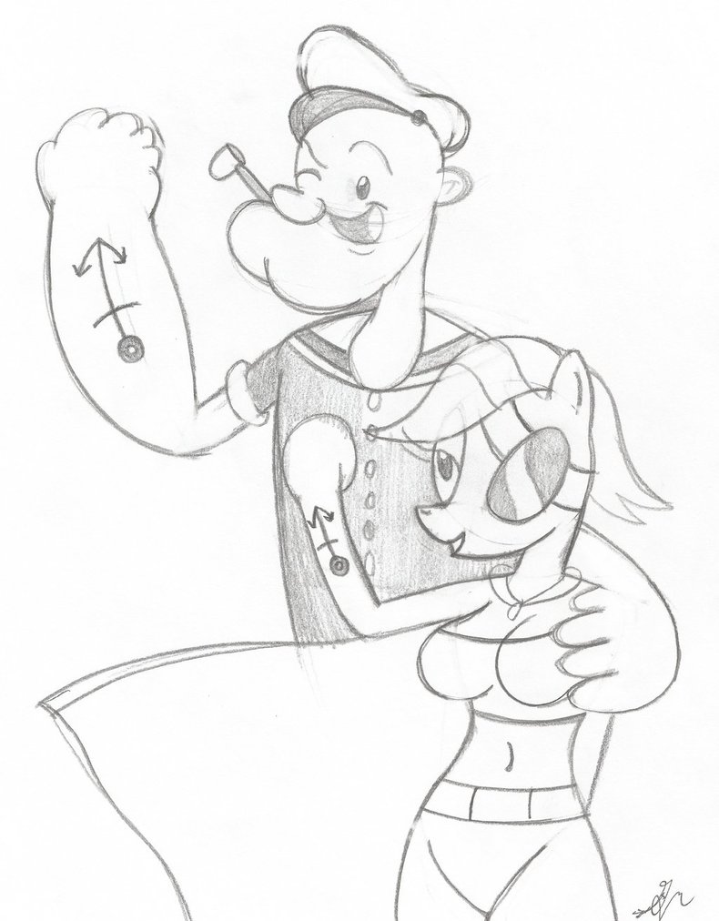 790x1012 Ocean And Popeye Sketch By Lol20