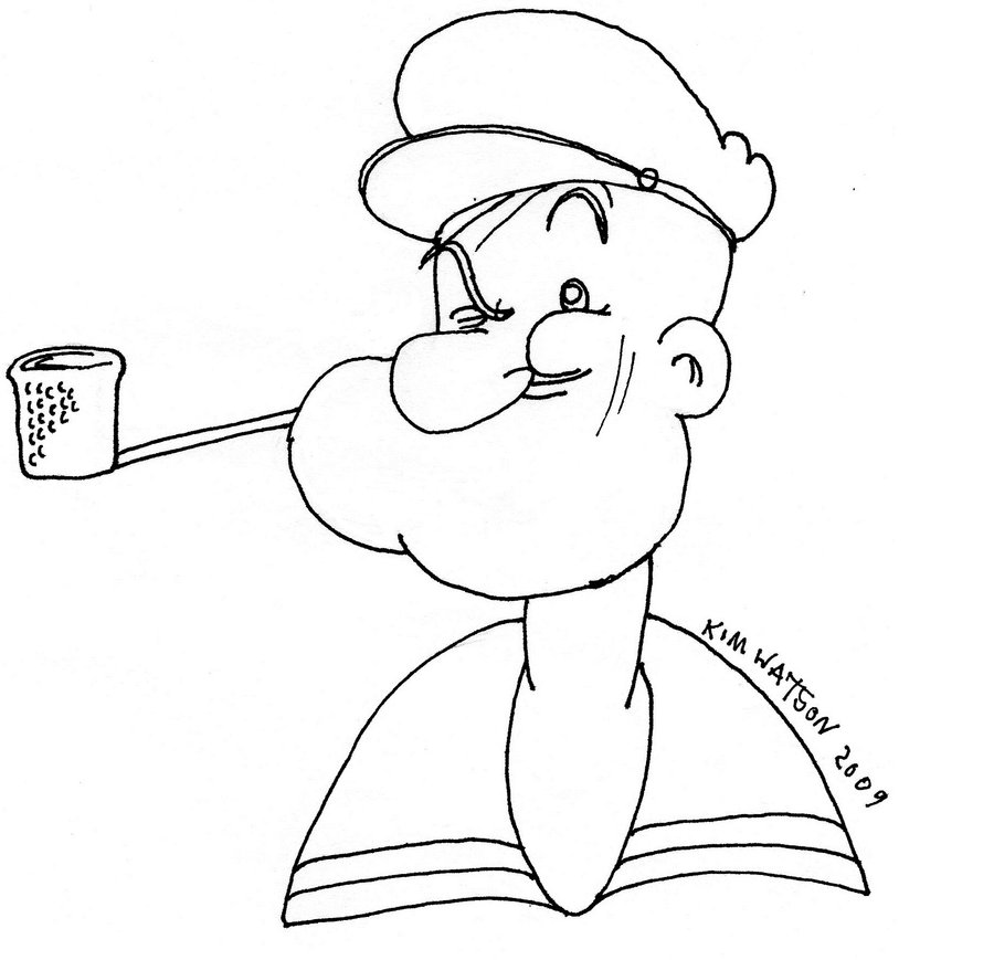 900x869 Popeye Uncolored By Kadoyuu