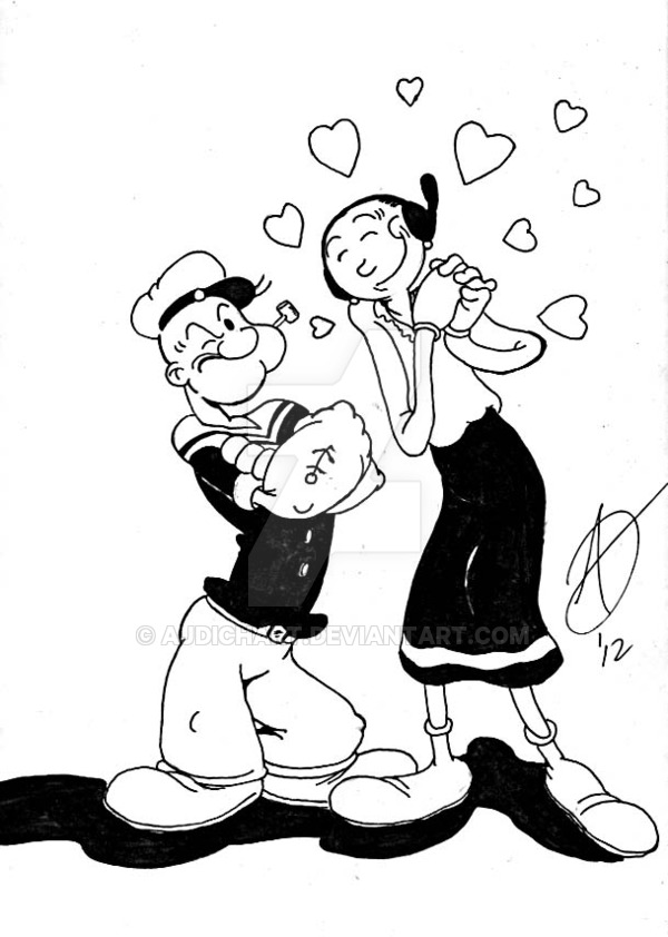 600x842 Popeye And Olive Ad By Ajdichart