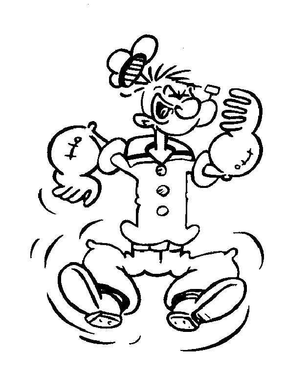 585x756 Popeye Coloring Pages Printable Flying With Parachu With Fun