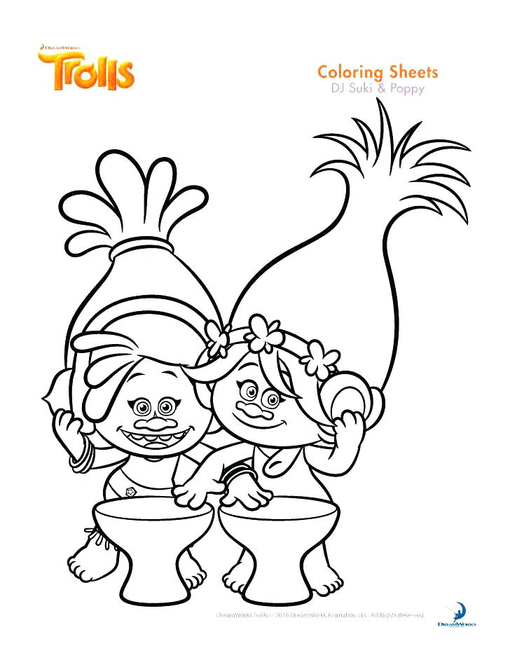 728x942 Trolls Coloring Template As Well As Free Trolls Coloring Pages 395