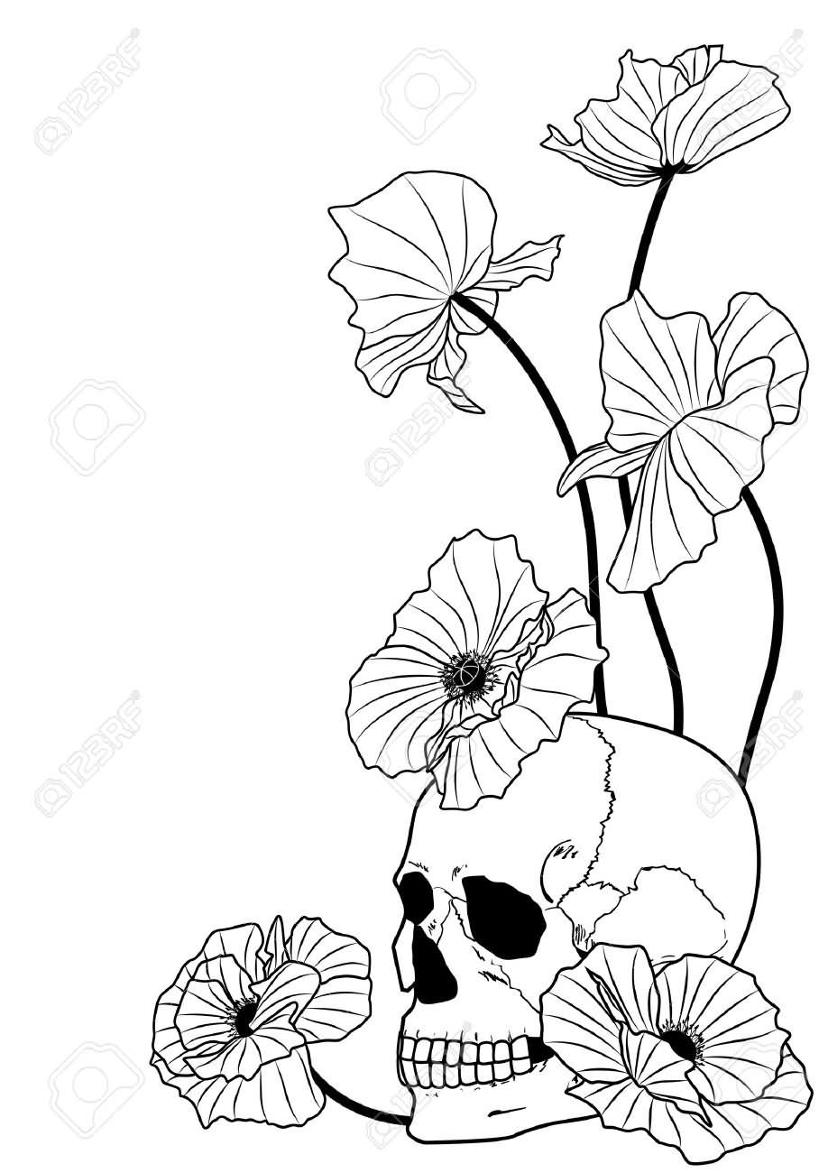 918x1300 Black And White Poppy Tattoos