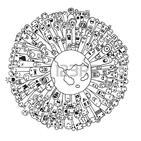 450x450 Vector Illustration Of Monsters Population Of Our World Vector