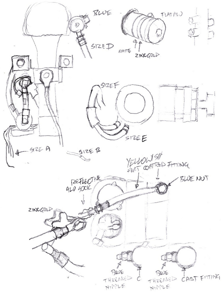 754x1024 Porsche 911 Gt1 (1996) Cables, Hoses, Sizes For Model